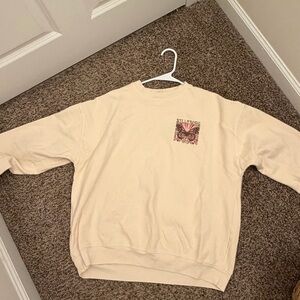 Butterfly Graphic Cream Sweatshirt